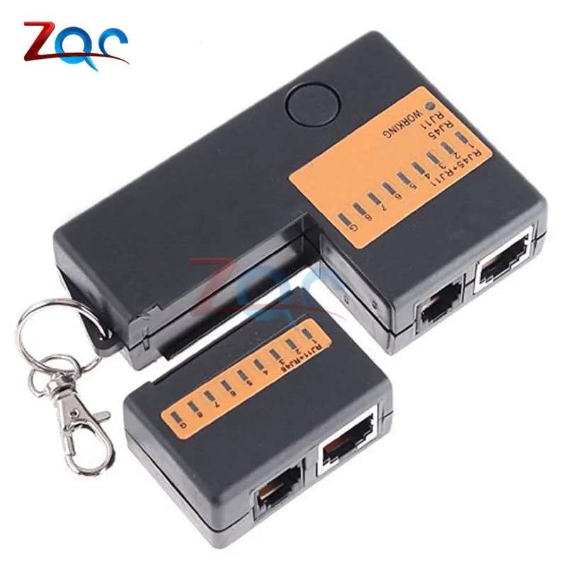 Карманный светодиодный Ethernet 4 порта RJ45 RJ11 Cat5 Сетевой LAN Кабельный тестер с брелком