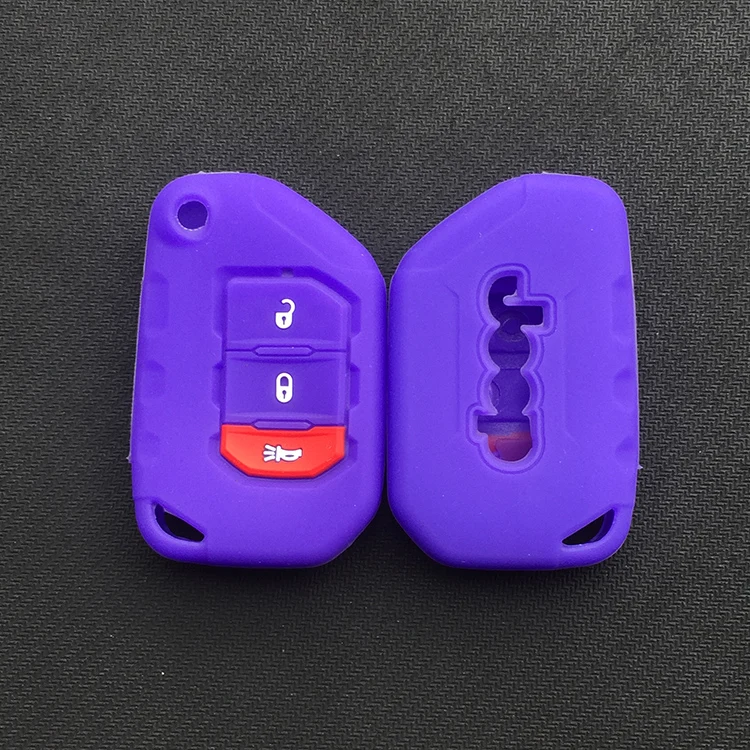 3 кнопки силиконовый резиновый чехол с капюшоном брелок для Jeep 2018 2019 Wrangler JL JLU