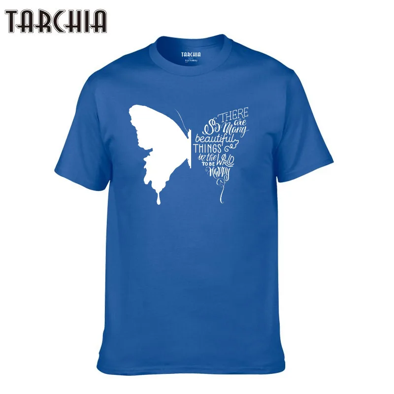 TARCHIA 2021 бабочка силуэт приталенная хлопчатобумажная футболка Homme топ с длинными