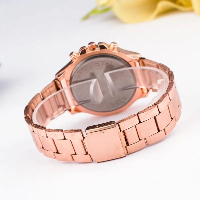 Rose Gold Women Watch Top Brand Luxury Dress Rhinestone Quartz Casual Stainless Steel Wristwatches Female Clock | Наручные часы