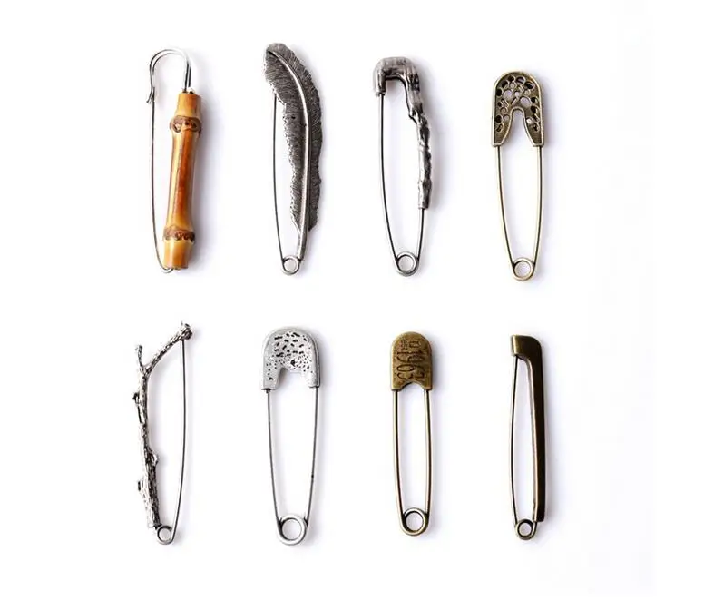 2018 винтажные безопасные броши булавки форма ветки пера металлические для мужчин