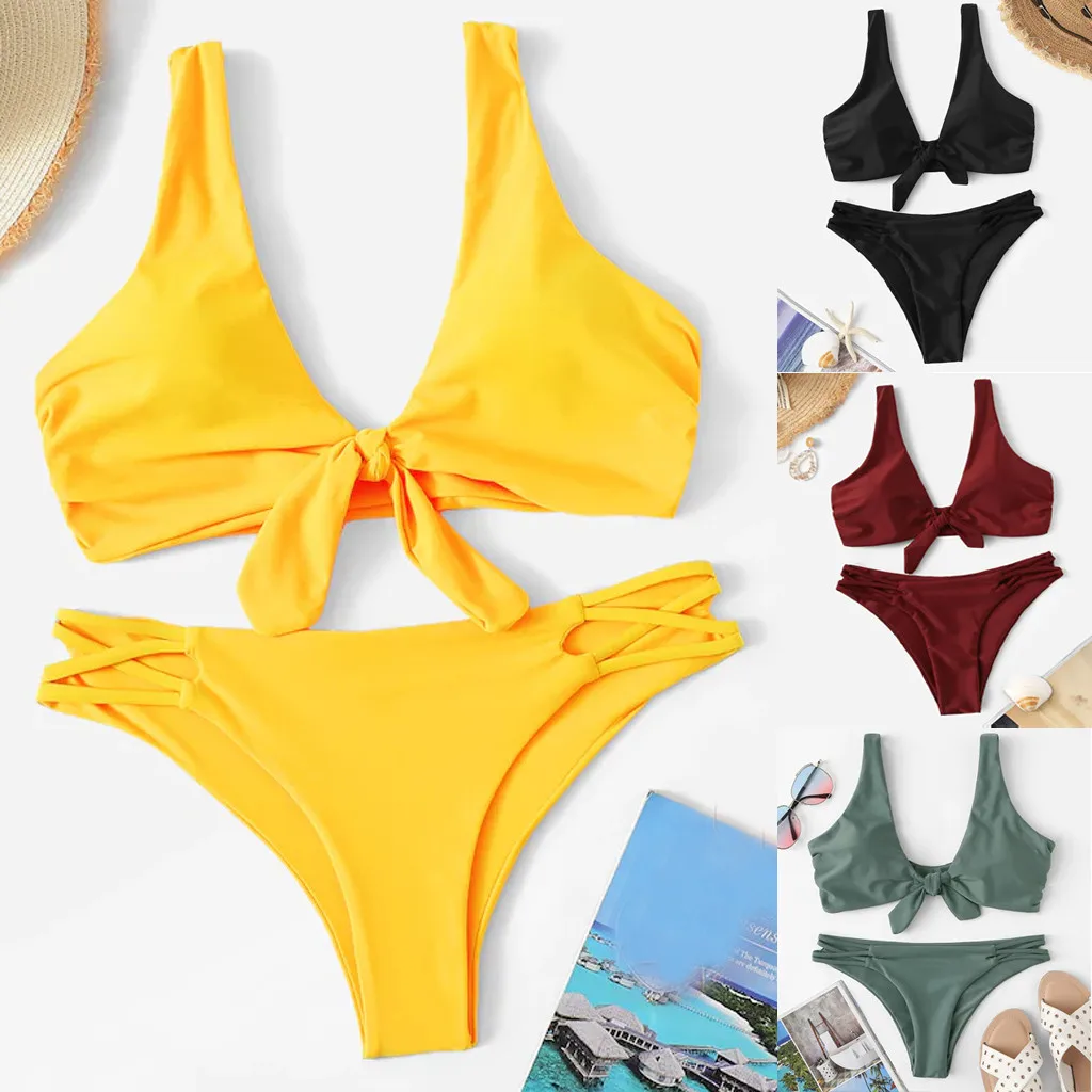 Bikini Brazillian 2019 Women Two Pieces Push-Up Set Swimsuit Swimwear Beachwear Female Swimming Biquini Maillot De Bain | Женская одежда