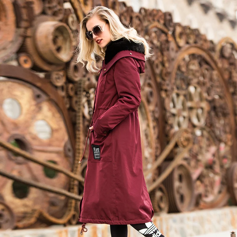 AYUNUSE Real Fur Parka 2020 Winter Jacket Women Luxury Natural Mink Coat Female Korean Long Trench Coats Warm Outwear MY3621 | Женская