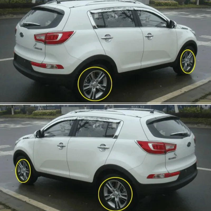 Наклейки на колеса автомобиля из углеродного волокна стикеры Маска для Kia Sportage R 17