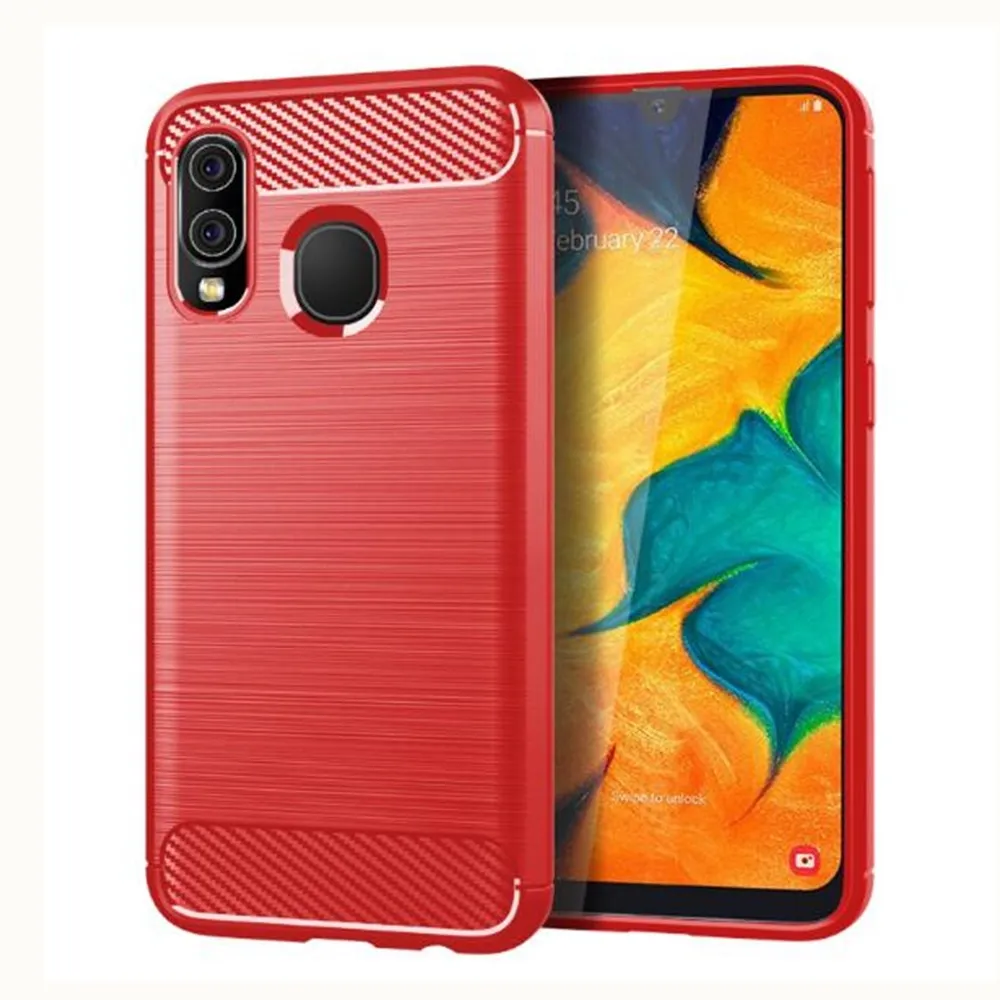 Чехол из углеродного волокна для Samsung Galaxy A40 резиновые силиконовые чехлы