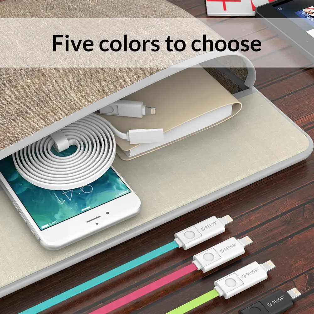 ORICO освещение Micro USB кабель 2 в 1 для зарядки и передачи данных iPhone 6 6S 7 Xiaomi samsung htc LG