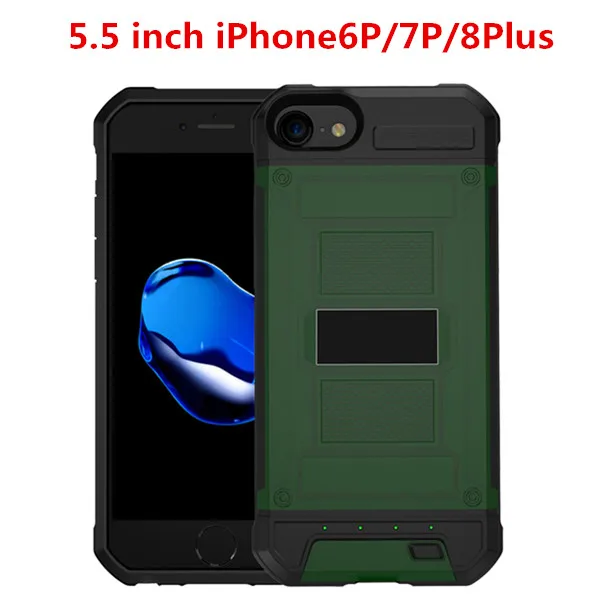 6P 7P 8P Green Egeedigi тонкий противоударный силиконовый чехол для зарядного устройства для iPhone 6 6s 7 8 Plus внешний чехол - Цвет: 6P 7P 8P Green