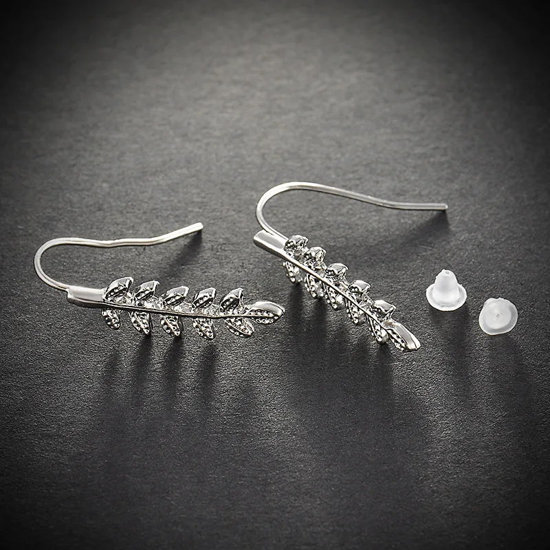 Минималистичные серьги в форме пера модные листа ювелирные изделия Разноцветные