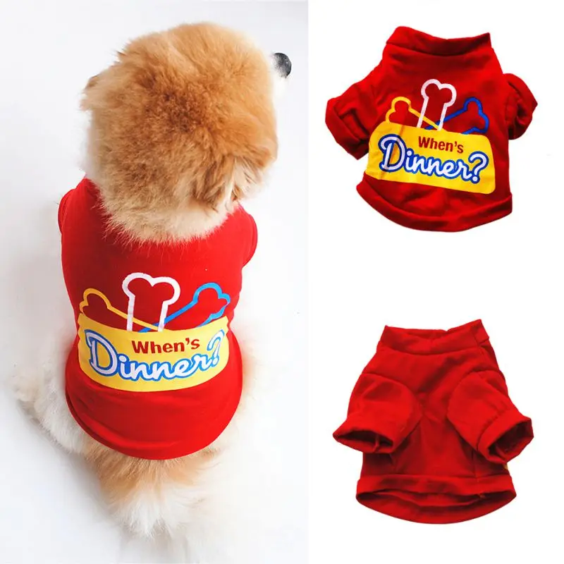 Милые одежда для собак Щенок Кошка рубашка с коротким рукавом прохладный