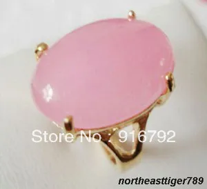 

Бесплатная доставка P & P ******* Очаровательная бусина из розового камня 18KGP Размер кольца: 6.7.8.9