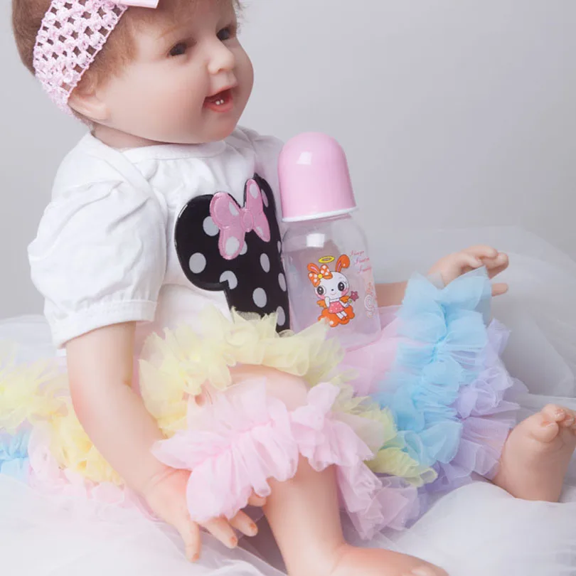 Мягкие силиконовые игрушки Reborn для девочек 55 см недорогие виниловые