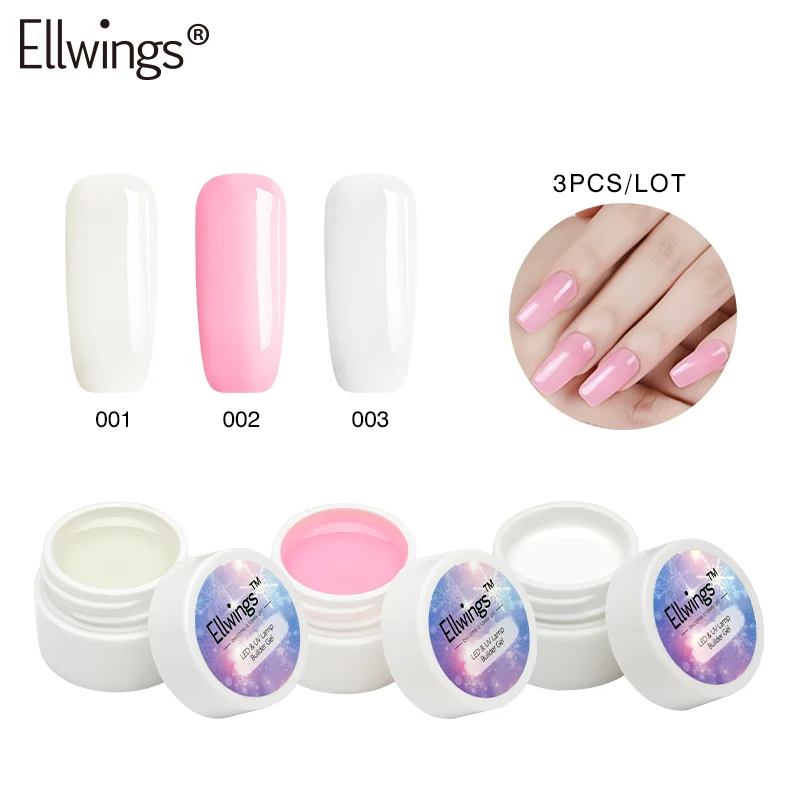 Ellwings 3 шт УФ гель для ногтей Лаки быстро сохнут палец наращивание полигель UV