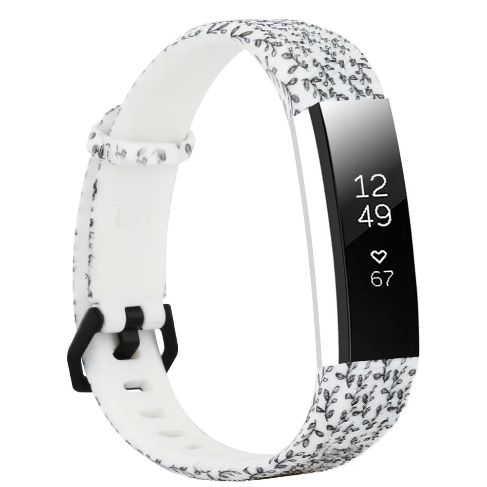Мягкие силиконовые спортивные замена ремешки с аксессуарами для Fitbit Alta hr/Fitbit Alta цветочный сменный ремешок на запястье для Fitbit Alta