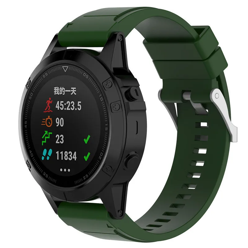 Сменный ремешок для наручных часов Garmin Fenix 5S GPS 10 цветов силиконовый быстрая