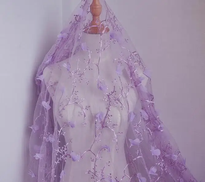 Lilac Сиреневые вечерние платья с высоким воротом и длинным рукавом, 3D Цветочная аппликация, сексуальные боковые разрезы Illusion Sheer, вечерние кружевные платья для женщин - Цвет: Lilac