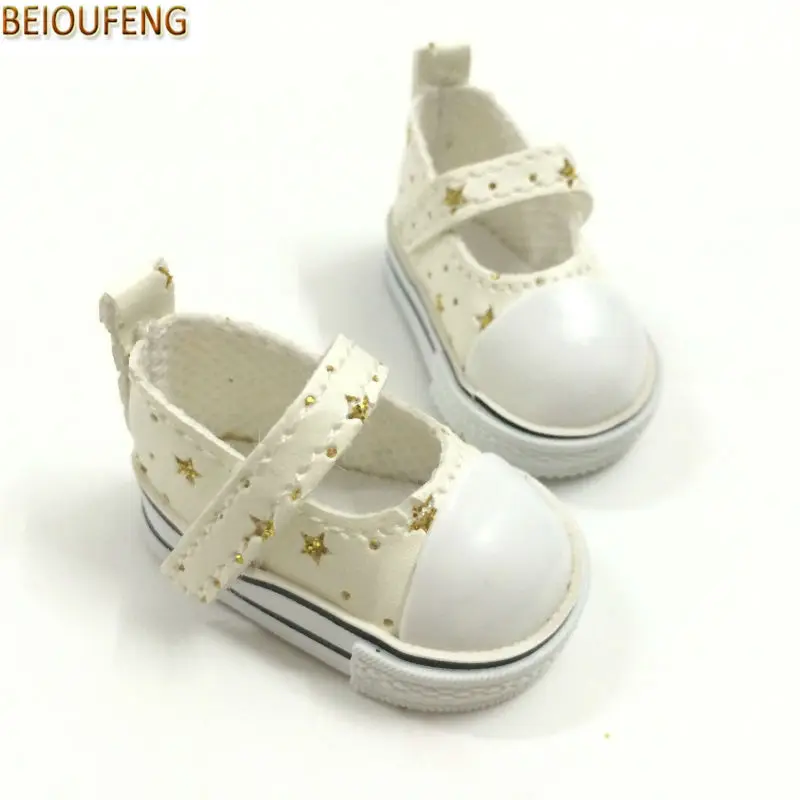 

BEIOUFENG 5CM Footwear Sports Shoes BJD Doll Shoes for Dolls Sneakers,Casual Gym Shoes Toy Boots for Textile Dolls 6 Pair/Lot