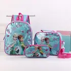 Рюкзак с принтом Эльза и Анна, комплект из 3 предметов для детей дошкольного возраста, школьный ранец с чехлом для ланча и карандаша