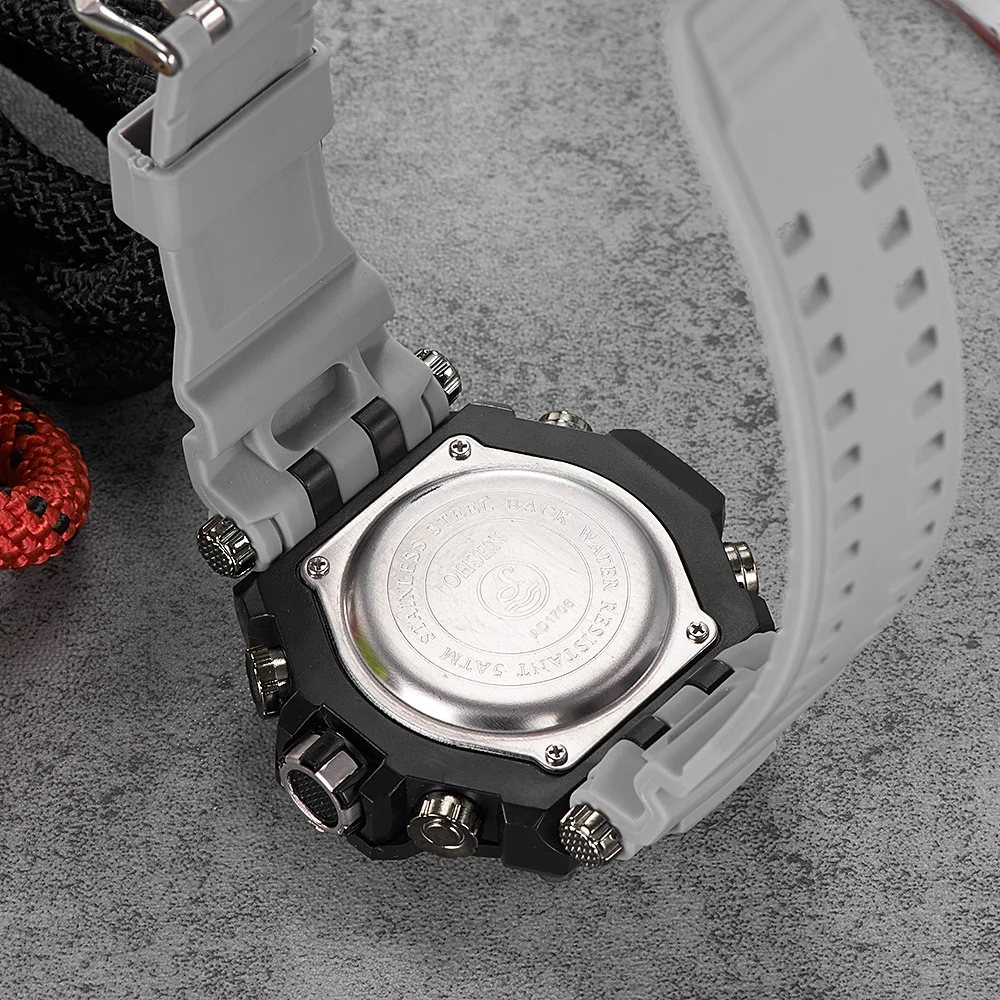 Часы мужские Цифровые кварцевые спортивные наручные с двойным циферблатом