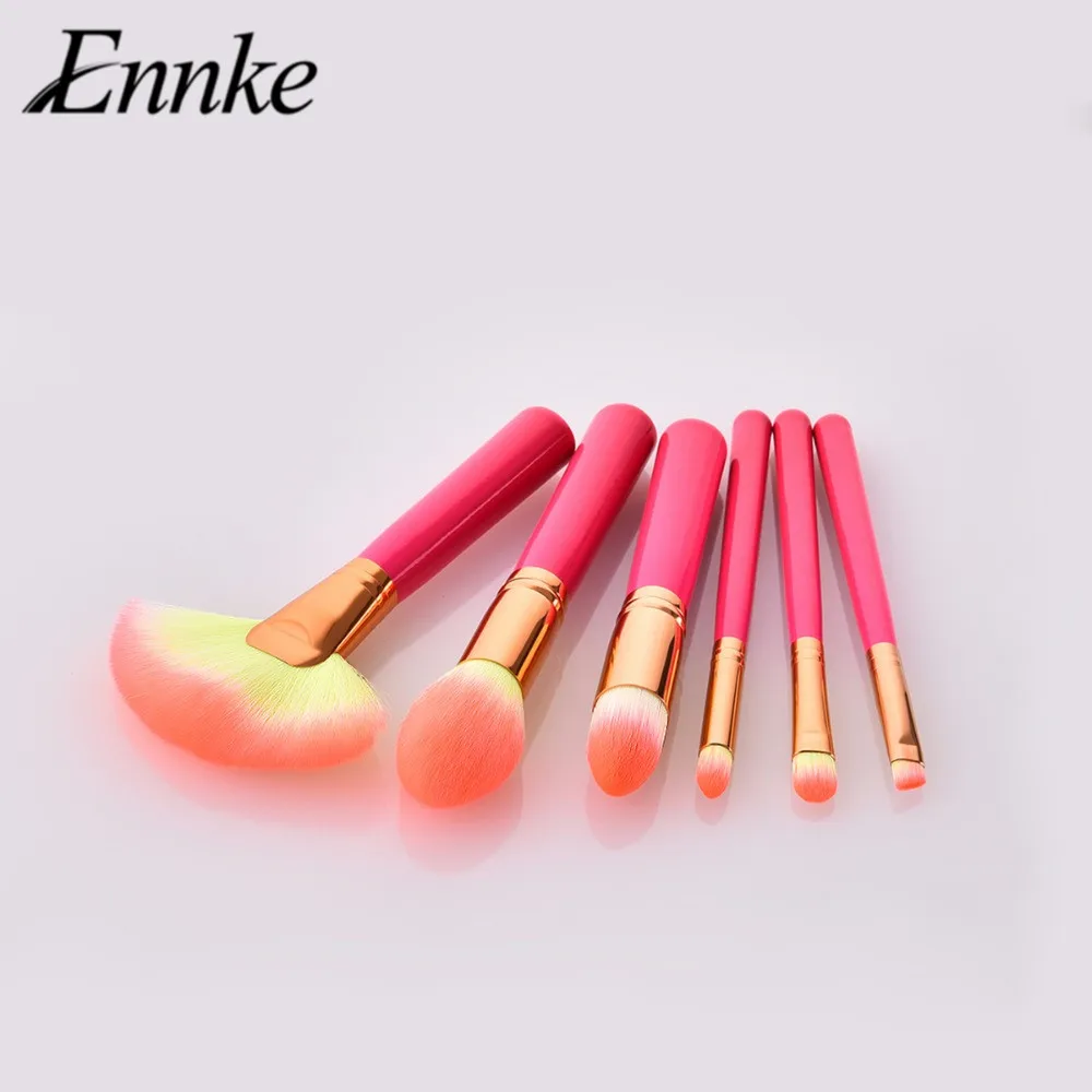 ENNKE 6 шт набор кистей для макияжа Лето pincel maquiagem Профессиональный completa ресницы