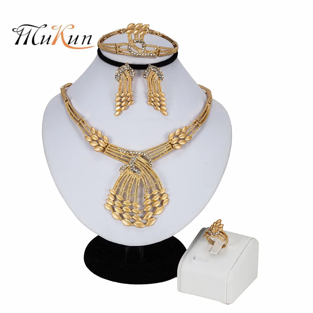 MUKUN свадебный подарок нигерийские Свадебные африканские бусы ювелирный набор