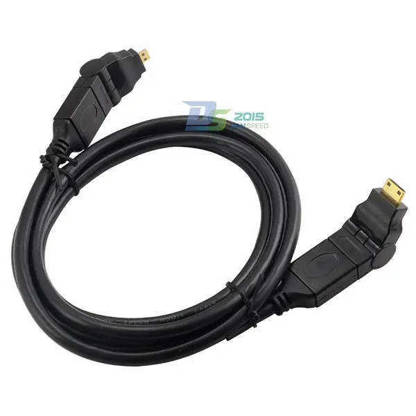 Danspeed 1 8 м 6 футов HDMI Mini Micro Male поворотный кабель 360 градусов Поворот аудио разъем