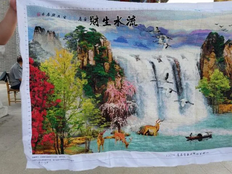 QIANZEHUI, Рукоделие, сделай сам, речная и горная Вышивка крестиком, наборы для вышивания, наборы для вышивания, приветственные сосны, полная вышивка крестиком