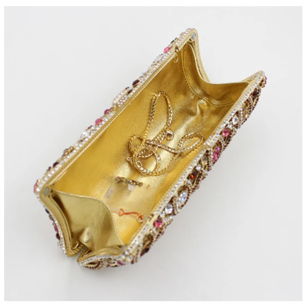 Золотые вечерние клатчи роскошные сумки с бриллиантами Женская Блестящая сумка