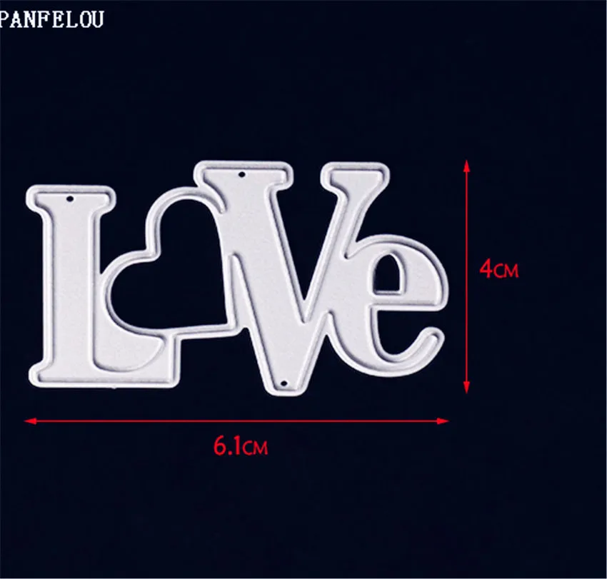 PANFELOU металлические ремесленные Слова Любовь высекальные штампы для
