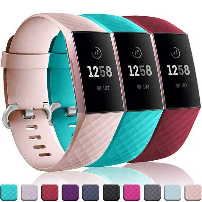 3 упаковки для Fitbit Charge 3 браслет ремешок на запястье Смарт-часы ремешок мягкий сменный Браслет наручных часов Ремешок для умных часов для женщин и мужчин