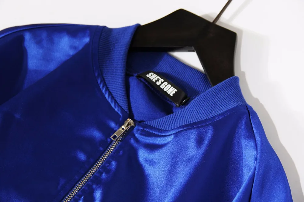 2018 Runway Brand Designer Black Blue Bomber Jacket Women Streetwear Basic Coats belted Casual Jackets Outwear Feminina h805 | Женская