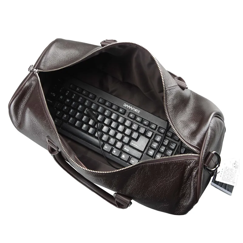 Модная Дорожная сумка из натуральной кожи Мужская большая для ручной клади