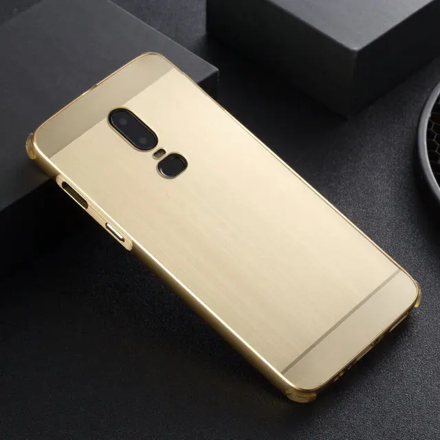 6,28 ''Oneplus6 алюминиевый бампер чехол Funda Oneplus 6 Чехол под шлифованный Металл PC задняя крышка для Coque One Plus 6 чехол для смартфона Броня