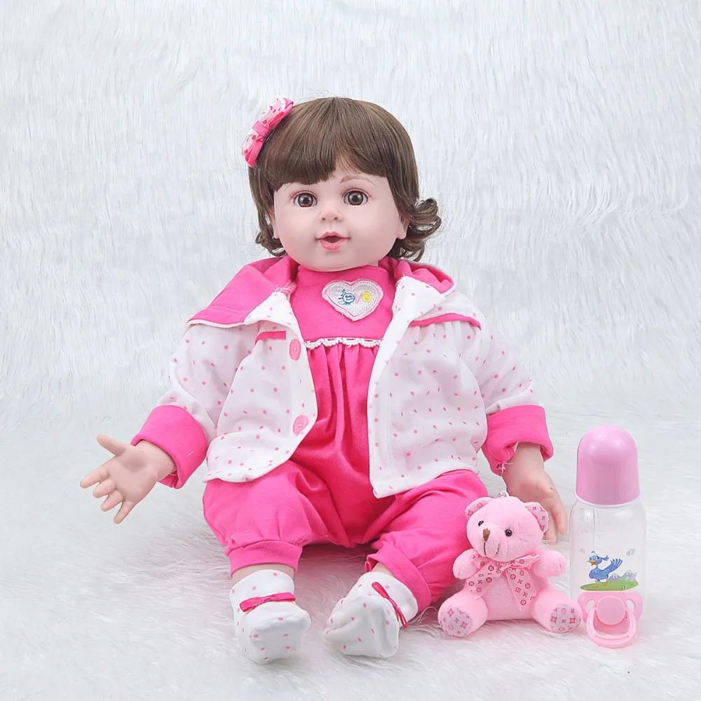 

Forrsdor 20'50cm Popular cotton body toddler baby girl bebe bonecas toys with lovely clothes silicone reborn baby dolls