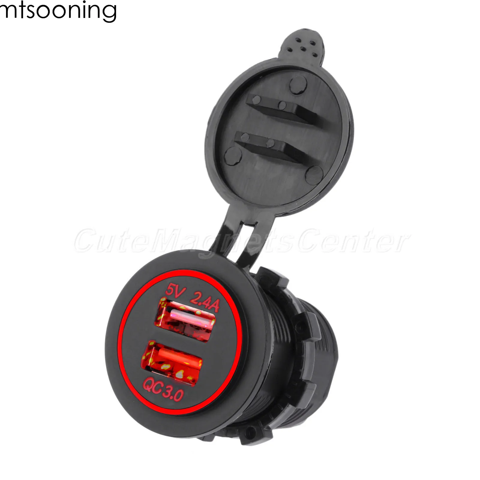 Mtsooning QC 3 0 Автомобильное и мотоциклетное зарядное устройство с двумя USB-портами