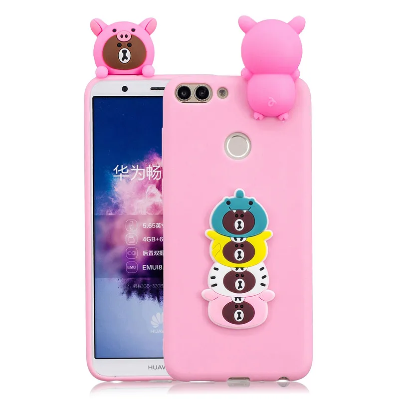 3D Милый Панда Единорог кактус силиконовый чехол для телефона на Fundas huawei P Smart/P Smart чехол Coque для женщин и детей
