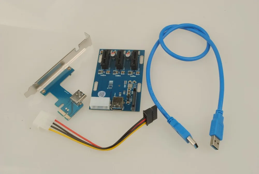 

soupei NEW PCIe 1 to 3 PCI express 1X slots Riser Card Mini ITX to external 3 PCI-e slot adapter PCIe Port Multiplier Card