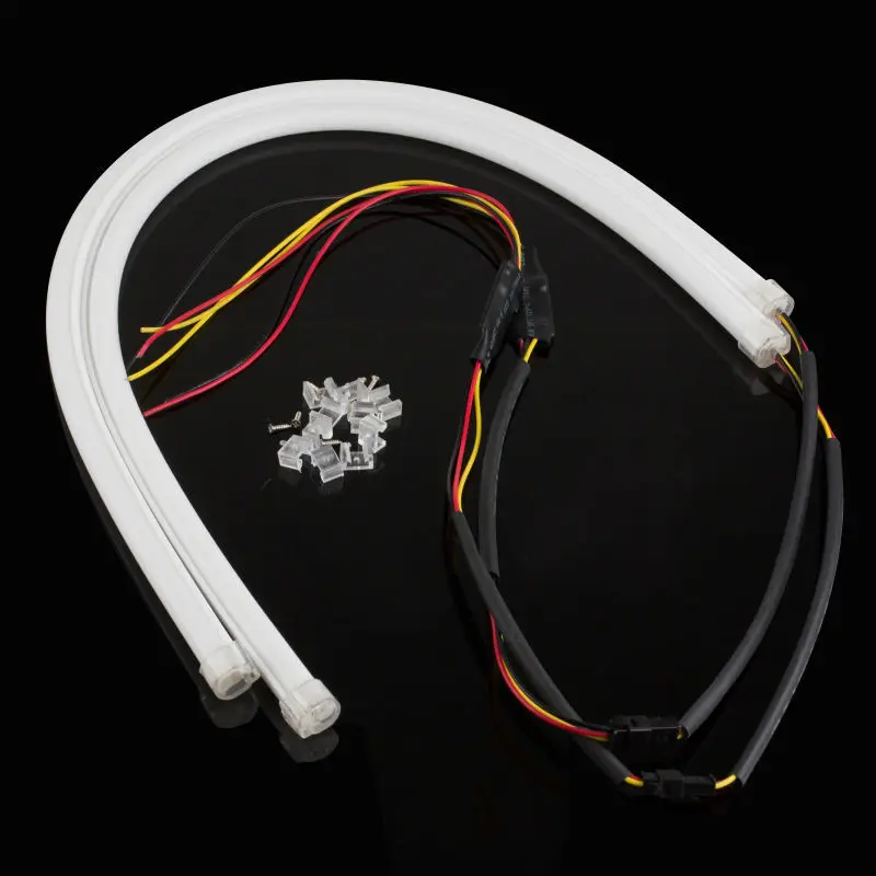 2PCS 30CM DRL Flexible LED Tube Strip Tear Car Headlight Turn Signal Light Daytime Running Lights | Автомобили и мотоциклы