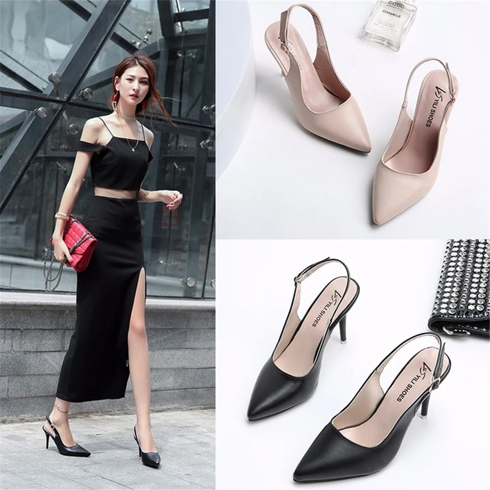 Женские туфли на высоком каблуке Ms с острым носком в европейском стиле|Женские