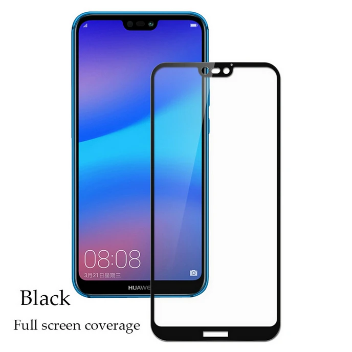 Black Защитное стекло для экрана для huawei P20 Pro Plus, закаленное стекло для huawei P20 Lite, полное покрытие, стекло для huawei P20lite - Цвет: Black