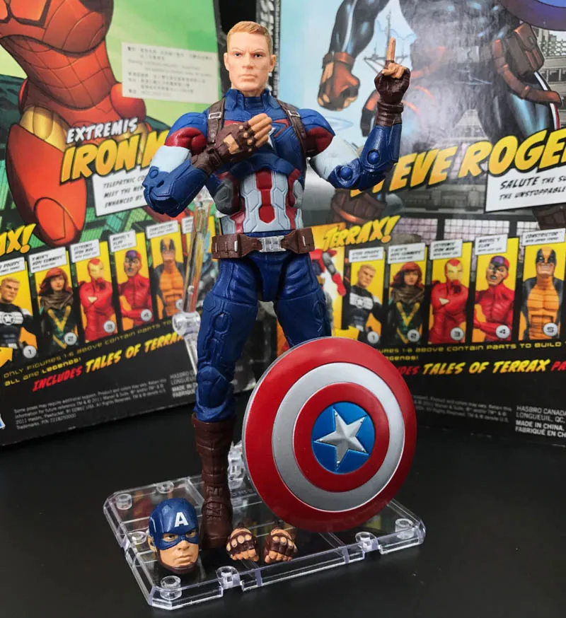 Captain America B Marvel Legends Капитан Америка и Железный человек MK43 MK42 золото-черный броня " свободная фигурка - Цвет: Captain America B