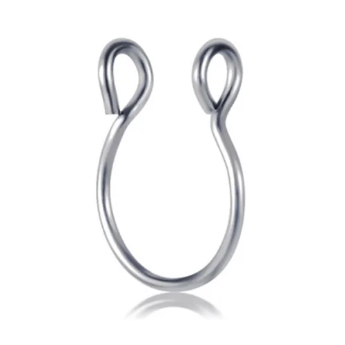 Color 4 1 шт Медицинский стальной поддельный нос кольцо Labret губы кольцо C клип губы пирсинг Спираль пирсинг для пупка искусственное кольцо для носа 0,8x8 мм - Окраска металла: Color 4
