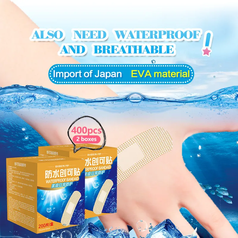 

400 Pieces Flexible Fabric Adhesive Bandages for Wound Care and First Aid
