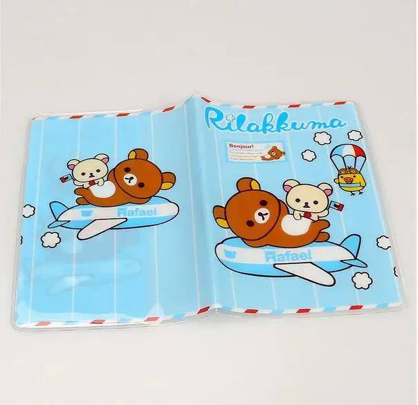 Милый Мишка мультфильм дизайн документы Обложка для паспорта ПВХ держатель