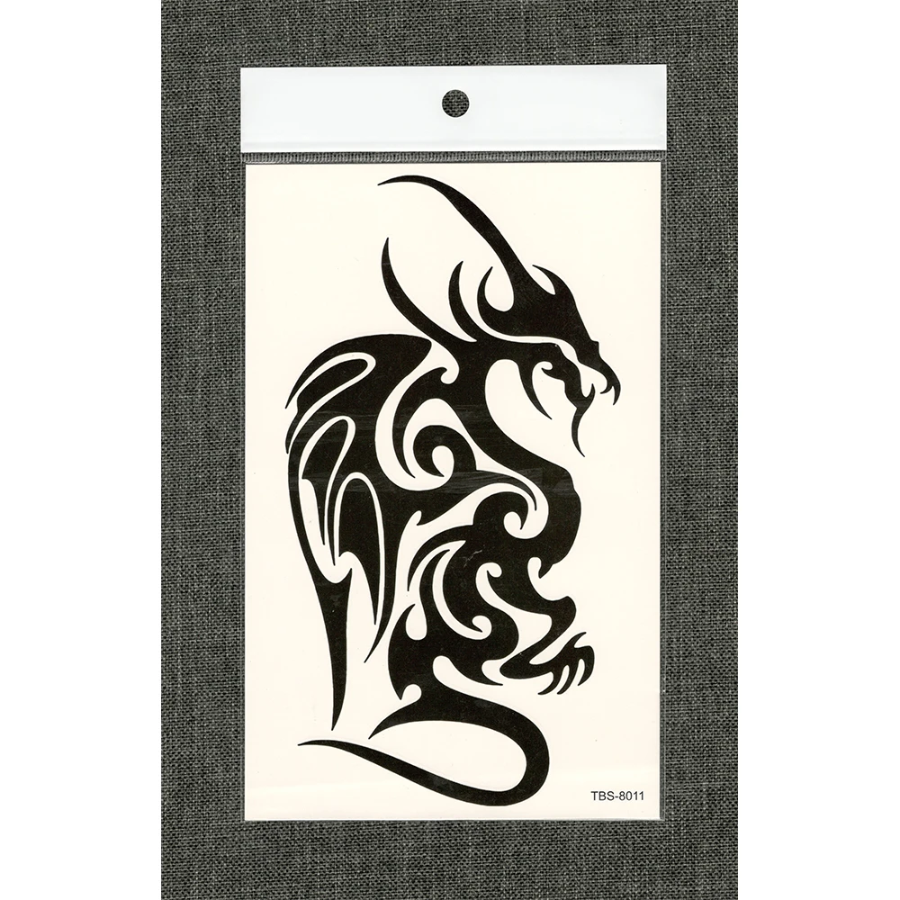 Waterproof Tattoo Stickers black Dragon Tribe totem Half Sleeve leg Temporary Tattoos Fake tattoo Women Men Body Art 20pcs/lot | Красота и