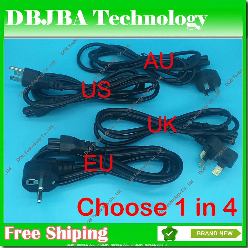 Wholesale AC Power Cord cable For laptop adapter lead Adapter US EU UK AU Plug All Available