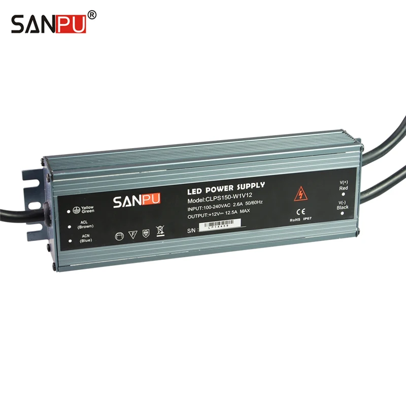 Источник питания SANPU 12 В 150 Вт А IP67 110 220 переменного тока в постоянный ток