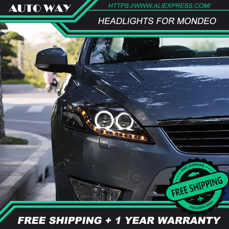 Автомобильный Стильный чехол на голову для Ford Mondeo 2007-2012 фара для фар DRL вариант ангельские глазки Биксеноновые линзы ближнего света