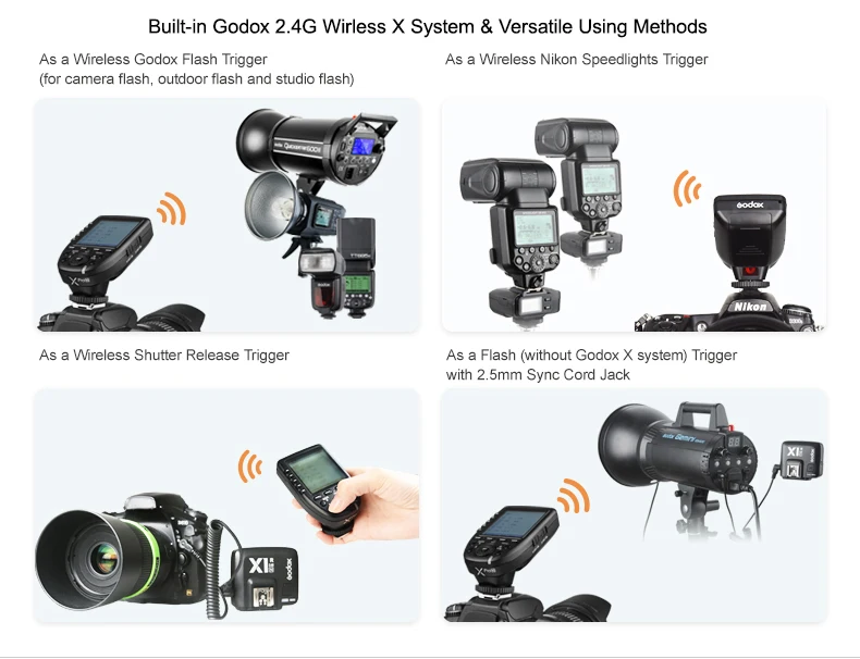 Godox Xpro-N i-ttl II 2,4 г Беспроводной триггера Высокая Скорость синхронизации 1/8000 s X система с ЖК-дисплей Экран передатчик для цифровых зеркальных фотокамер Nikon
