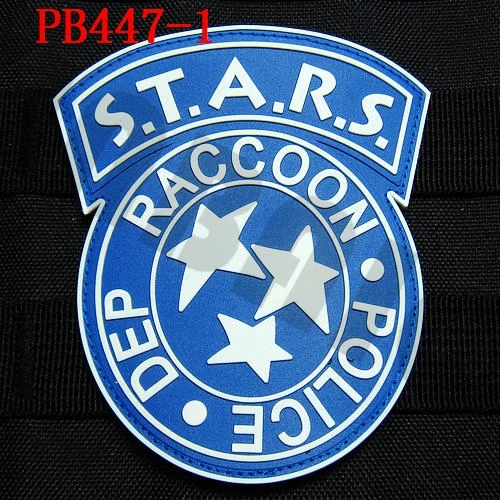 PB447 Luminous 3D ПВХ патч Biohazard зонтик корпорация енота полиции DEP S.T.A.R.S Резиновый патч - Цвет: PB447 Luminous