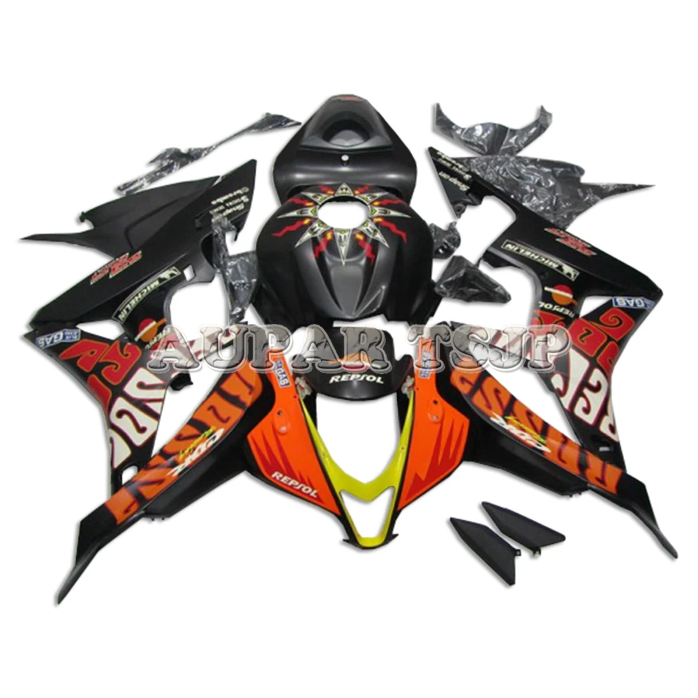 

Repsol Orange Black Panels Motorcycles Cowlings For Honda CBR600RR F5 2007 2008 ABS Injection Plastic Motorbike Bodywork Kit New